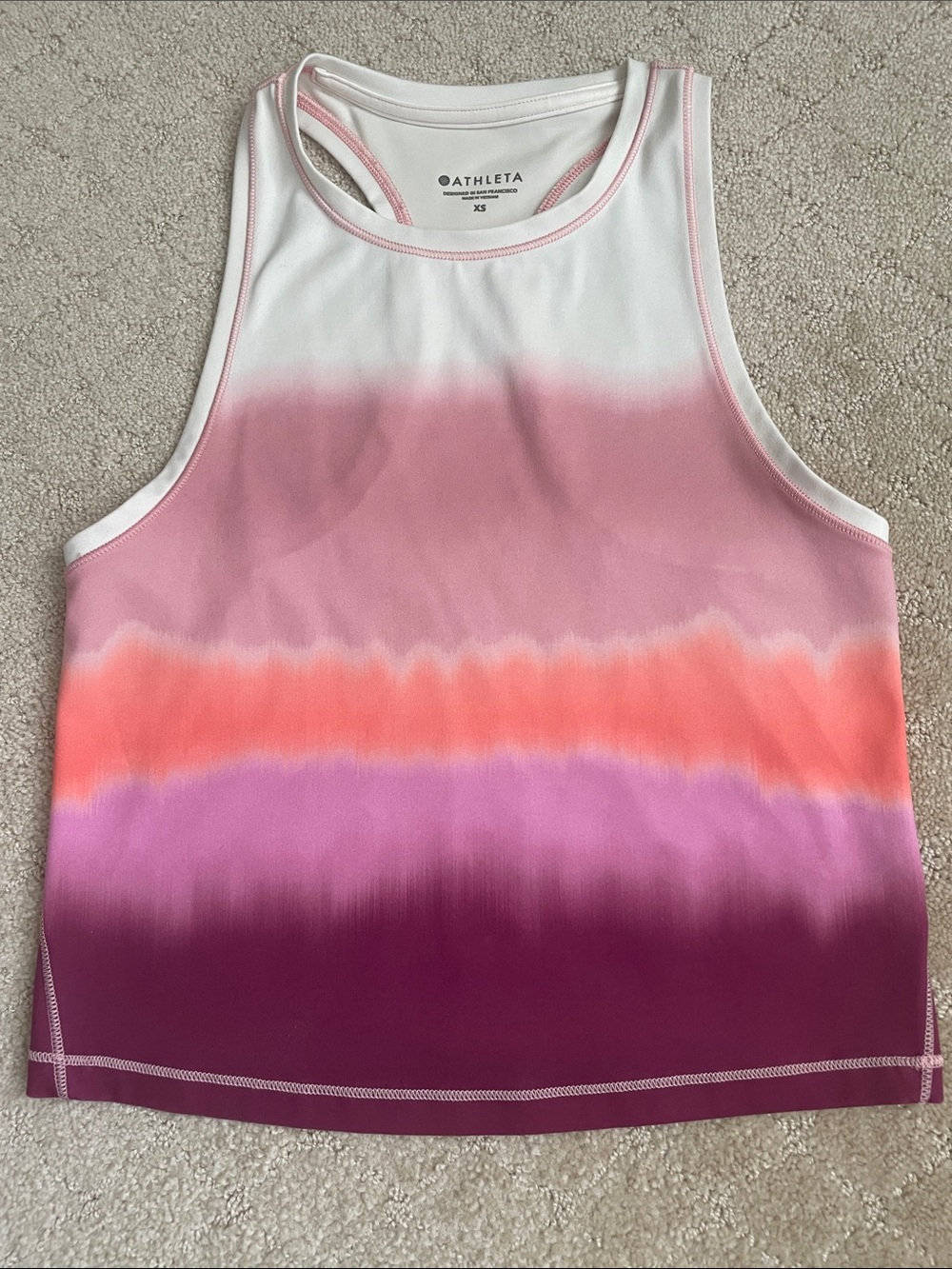 Athleta White to Berry Ombre Performance Tank